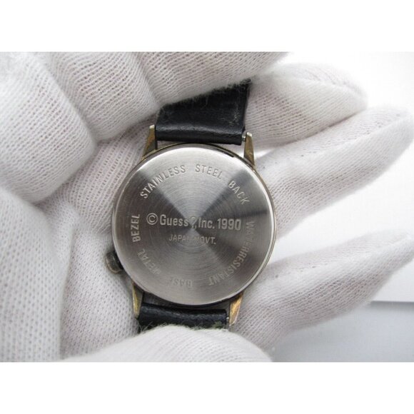 Vtg 1990 Women Guess Quartz WR Analog 34mm Dial Contemporary Round Watch (F157) - Picture 3 of 10